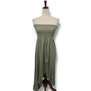NEW Raviya Dress Large Light sage green smocked strapless Beach Coverup